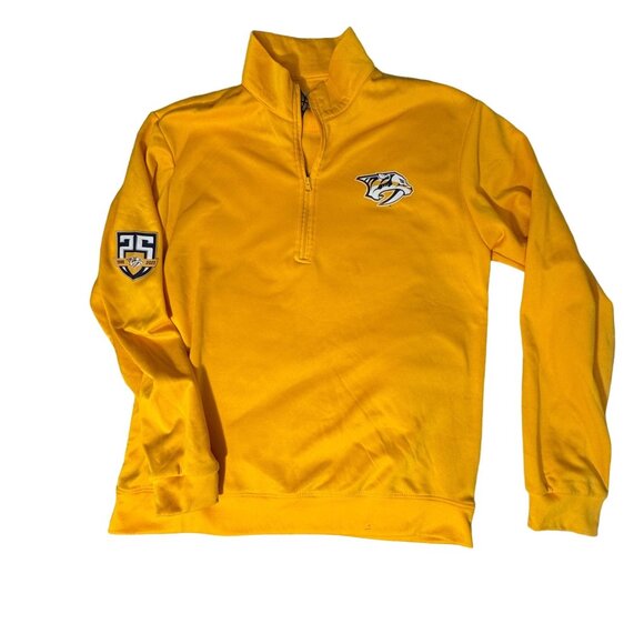 Nashville Predators 2th Year 1/4 Zip Yellow Logo Pullover ... - Picture 1 of 11